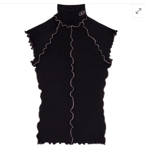 Diesel T-Ribelle High Neck Top - Picture 1 of 8